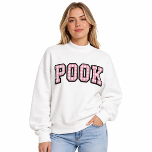 Sudadera con cuello simulado y letras gingham, bordado de apliques, para mujer, oversize, con hombros caídos y letras griegas - Product Image 4