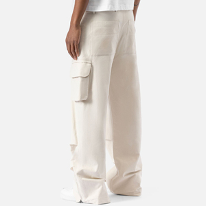 Men Mid Waist Zipper Fly <b>Cargo</b> Overalls Plus Size Loose Fit Baggy Multi Pocket <b>Work</b> Pants Wear Resistant Outdoor Sports Trousers - Product Image 3