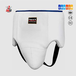 OMIKA INTERNATIONAL Protège-entrejambe de boxe professionnel unisexe - Protection en cuir résistant aux chocs pour MMA, mousse haute densité, logo personnalisé - Product Image 1