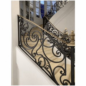 Rampe d'escalier murale en fer forgé de style victorien européen, résistante à la rouille, facile à assembler pour les hôtels - Product Image 4