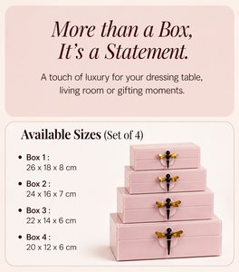 Luxury Peach Mirror <b>Glass</b> Decorative Storage Box Set Dragonfly <b>Knob</b> Premium Jewelry Vanity Organizer Boxes Home Decor Lacquered - Product Image 4