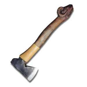 ขวานเหล็กกล้าคาร์บอนสูงคุณภาพสูง ทำมือ ลายสวยงาม พร้อมปลอกหนัง - Product Image 1