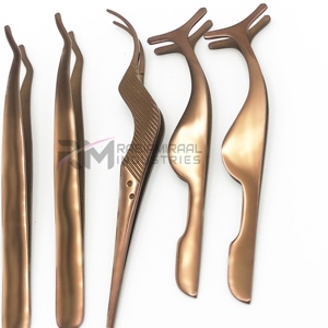 Applicateur de cils professionnel RMI réutilisable, portable, respirant, de haute qualité, couleur or rose plasma, en acier inoxydable - Product Image 1