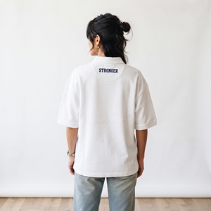 Chemises polo imprimées à coupe ample pour femmes, décontractées, 100% coton, manches courtes, col boutonné, t-shirts polo surdimensionnés - Product Image 3