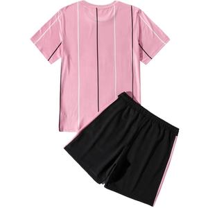 Conjunto de camiseta y pantalón corto con estampado a rayas para hombre, chándal personalizado Unisex, ropa de calle de dos piezas, OEM - Product Image 2