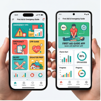 Aplicación de Guía de Primeros Auxilios RoyalCraft Enterprise, Consejos de Atención de Emergencia, Guías Médicas y de RCP, Seguridad y Salud para IOS/Android/Linux/Mac