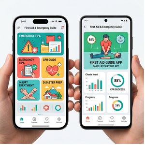 Application Guide auxiliaire de premiers secours RoyalCraft – Conseils d'urgence, aide médicale, guide de RCP et sécurité sanitaire IOS/Android/Linux/Mac - Product Image 1