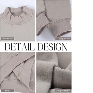 Women Turtle NeckHoodie Sweatshirt Oversized <b>Mock</b> <b>Neck</b> Sweatshirt Sweatshirts Cotton Plain Pullover <b>Tops</b> - Product Image 6