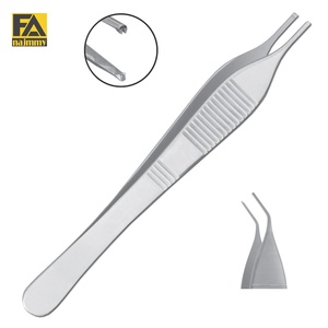 Pinzas para Tejidos Adson 1x2 Dientes Punta Regular Curva Instrumento Quirúrgico Certificado CE Clase I Cirugía General - Product Image 1