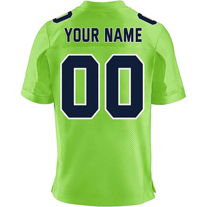 Premium Custom Sublimation Lime Green American Football Jersey Breathable Mesh Training Athletic Game Shirt For Team Wear - Product Image 6