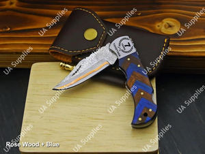 Cuchillo de Bolsillo Plegable Multiusos de Acero de Damasco y Cobre, Personalizable OEM/ODM, Afilado como una Navaja, con Hoja de Punta Clip, para Uso Diario (EDC) - Product Image 3