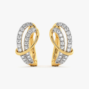 ต่างหูแบบห่วงประดับเพชรทรงวนซ้อนกันสำหรับผู้หญิง ทอง 10K 14K 18K เงิน 925 เงิน 935 ชุบโรเดียม สำหรับงานฉลองครบรอบ - Product Image 4