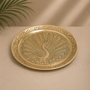 SHREE RADHEY Support de bol de service en laiton artisanal de luxe, motif paon, pour centre de table de mariage traditionnel, décoration de maison et d'hôtel - Product Image 4