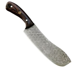 Couteaux de boucher professionnels avec lame rectangulaire large, poignée en bois confortable et étui en cuir pour la préparation de la viande - Product Image 3