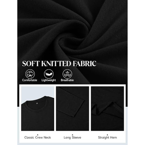 T-shirt à manches longues pour homme, col rond, décontracté, uni, coupe classique, pour tous les jours - Product Image 6
