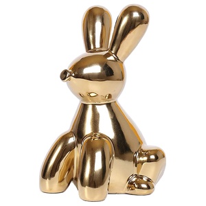 Cute Golden Bunnies Sculpture Luxury Sitting Rabbit Statue <b>Easter</b> Home Decoration Object Handcrafts Brass Rabbit <b>Ornament</b> Decor - Product Image 1