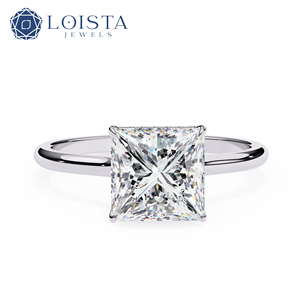 Bague de fiançailles en or massif 18 carats avec diamants de laboratoire taille princesse 2 carats, rapport IGI, diamant créé en laboratoire CVD - Product Image 1