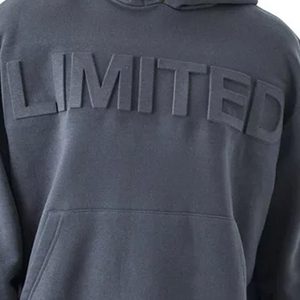 Hoodies à logo personnalisé en relief pour hommes, tailles personnalisées, couleur unie, nouvelle mode, best-seller - Product Image 4