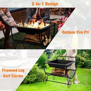 Modern Steel <b>Fire</b> Pit Outdoor Design Garden Heating Patio Atmosphere Evening Gathering Natural <b>Gas</b> Fuel Freestanding 9999 BTU - Product Image 3