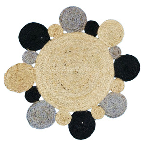 Tapis rond en jute tressé Fabuleux extérieur pour la décoration intérieure Tapis en jute tressé rond Grands tapis en jute extérieurs et intérieurs - Product Image 3
