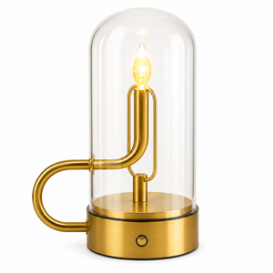 Rechargeable Gold LED <b>Table</b> <b>Lamp</b> | 2000mAh Battery 8 Hour Runtime Metal Glass Cordless Desk <b>Lamp</b> Modern Home Decor Lighting <b>Lamp</b> - Product Image 1