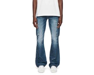 Jeans baggy à 6 poches pour hommes, jeans larges à poches multiples pour hommes plus grands, denim 100% coton de haute qualité, étiquettes de marque personnalisées - Product Image 5