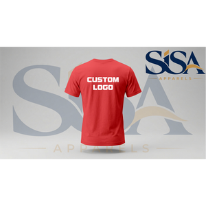T-shirt de sport en spandex rouge personnalisé, tricoté, taille XL, lavé aux enzymes, avec impression sérigraphiée, séchage rapide, coupe classique - Product Image 2