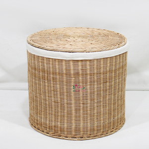 Woven Eco-Friendly Modern Rattan Laundry <b>Hamper</b> Clothes <b>Basket</b> with Lid Liner - Product Image 3