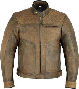 2025 nuevo abrigo de cuero Vintage informal para motocicleta, traje de otoño para hombre, chaqueta de cuero de vaca de capa superior con diseño de bolsillo para motorista a la moda - Product Image 2