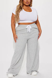 Women’s Wide Leg Sweatpants High Waist Drawstring Lounge Pants Ladies Loose Fit Fleece Sweatpants Casual Wide Leg Joggers Women - Product Image 3