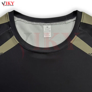 Conjunto de Traje de Compresión Negro Oliva de Primera Calidad para Hombre con Paneles de Bloques de Color, Mangas Raglán y Leggings Deportivos a Juego - Product Image 6
