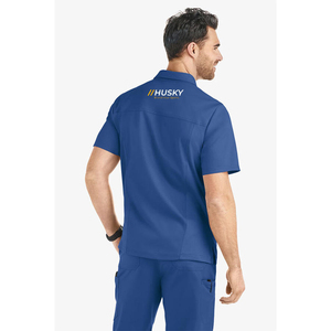 Tenues médicales unisexes HUSKY SPORTSWEAR de qualité supérieure, en tissu tissé Spandex/Polyester, hauts médicaux à manches courtes et col en V pour hôpital - Product Image 5