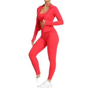 Conjuntos Deportivos de 3 Piezas de Alta Calidad para Mujer, Ropa Deportiva para Yoga, Running y Entrenamiento, Conjuntos de Gimnasio y Fitness, Shorts y Brasier sin Costuras, Conjuntos de Yoga para Entrenamiento - Product Image 5
