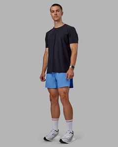 Shorts décontractés pour hommes personnalisés, couleur unie, séchage rapide, taille élastique, taille mi-haute, sportifs, tissés 100% coton, avec cordon de serrage, 160g - Product Image 5
