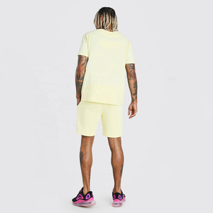 Mens High Street Style Crew Neck Short Sleeve T-shirt Mesh Shorts <b>Set</b> With Custom Logo Waterproof Breathable Summer Two-piece - Product Image 5