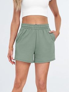 Pantalones Cortos Personalizados para Mujer, Lisos, 100% Algodón, Ropa de Verano, Pantalones Cortos Deportivos con Cordón, de Felpa de Algodón, Holgados para Caminar - Product Image 4