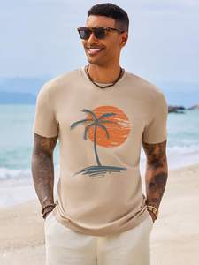 Camiseta de Algodón para Hombre, Lisa, Casual, de Manga Corta, Cuello Redondo, Cómoda para el Verano, con Logotipo Personalizado, Fabricante Mayorista, Ecológica - Product Image 3