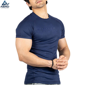 Nouveau T-shirt Sportif Homme Bleu Marine à Manches Courtes Col Rond Séchage Rapide Coupe Slim en Polyester Tricoté pour le Fitness – Prix de Gros - Product Image 2