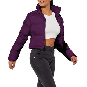 Blouson court matelassé coupe-vent zippé pour femme, chaud et épais, haute qualité, collection automne-hiver 2026, vêtements d'extérieur, vente en gros OEM - Product Image 1
