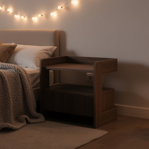 Table de chevet convertible en bois massif 100% fabriqué en Indonésie, design moderne, pour appartement, chambre, salon et mobilier scolaire - Product Image 1