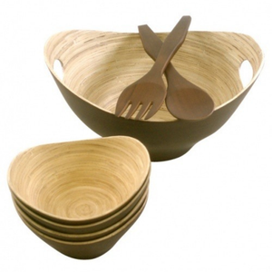 Bol en bambou fait à la main au Vietnam bol de service en laque écologique léger durable couleurs personnalisables pour les repas à la maison - Product Image 6