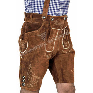 Pantalones cortos bávaros Lederhosen personalizados de fábrica con tirantes para hombre, talla grande, ligeros, 100% cuero de vaca. - Product Image 5