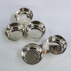 Cuenco de lujo de metal con 3 compartimentos y asa decorativa con diseño de cuerno. Plato de alta calidad para decoración de mesa y servicio de alimentos al por mayor - Product Image 6