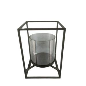 Decoración navideña, soporte de pilar de vela de lujo de hierro de vidrio, lámina de plata, acabado, diseño moderno, soporte de vela hecho a mano personalizado - Product Image 2