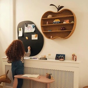 Top Selected Wholesale Handcrafted Rattan Apple <b>Wall</b> <b>Shelf</b> 3 Tier <b>Floating</b> Display Rack For Home Hotel Nursery Kids Room Decor - Product Image 3