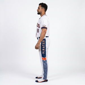 Ensemble uniforme de baseball personnalisé en maille double tricotée/œil-de-perdrix 100 % polyester pour homme, avec nom d'équipe, manches courtes, pour l'athlétisme - Product Image 3