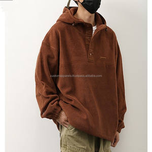 Sweat à capuche oversize en polaire personnalisé pour homme, idéal pour l'automne et l'hiver, en coton épais, pour le sport et les loisirs en extérieur - Product Image 2