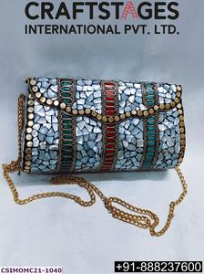 Craftstages International Handcrafted Metal <b>Clutch</b> Bag Chain Ethnic Designer Evening Sling Purse for Women 1-1.9L Capacity - Product Image 2