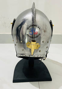 Casque de visage médiéval SCA Cosplay Halloween casque d'armure étroite chevalier guerrier casque en acier avec Costume de support - Product Image 5