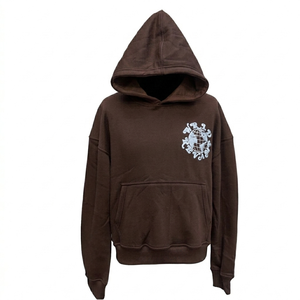 Sweat à capuche épais en coton lourd de 400 g/m², noir, uni, pour homme, avec logo personnalisé, de haute qualité - Product Image 4